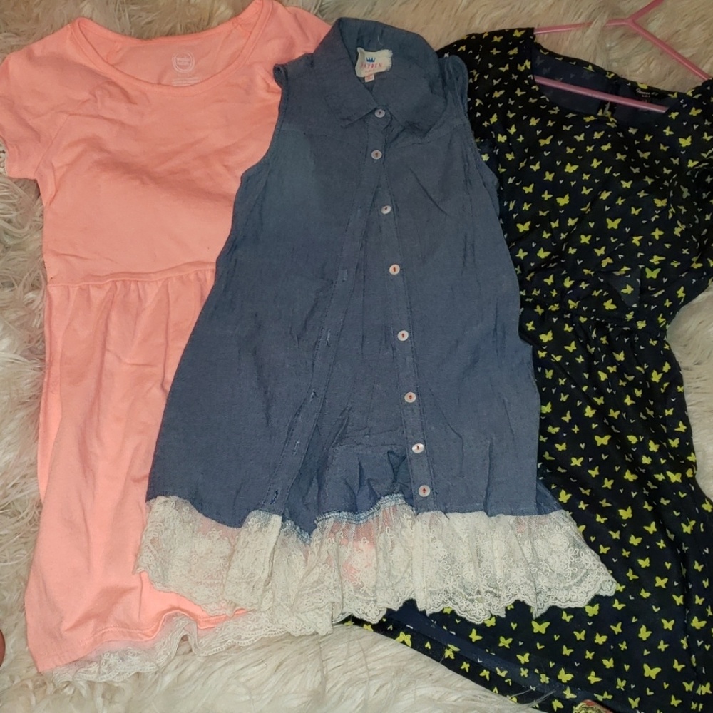 Girls size 7/8 lot 2 dresses 1 sleeveless tunic